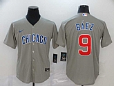 Cubs 9 Javier Baez Gray 2020 Nike Cool Base Jersey,baseball caps,new era cap wholesale,wholesale hats